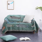 Koi Stream Woven Cotton Throw Blanket