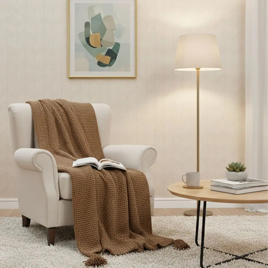 Nina Tassel Knit Imitation Cashmere Blanket