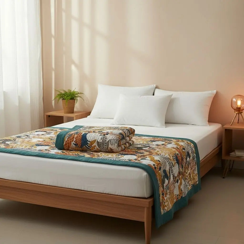 Mila Botanical Five-Layer Cotton Gauze Sofa Blanket
