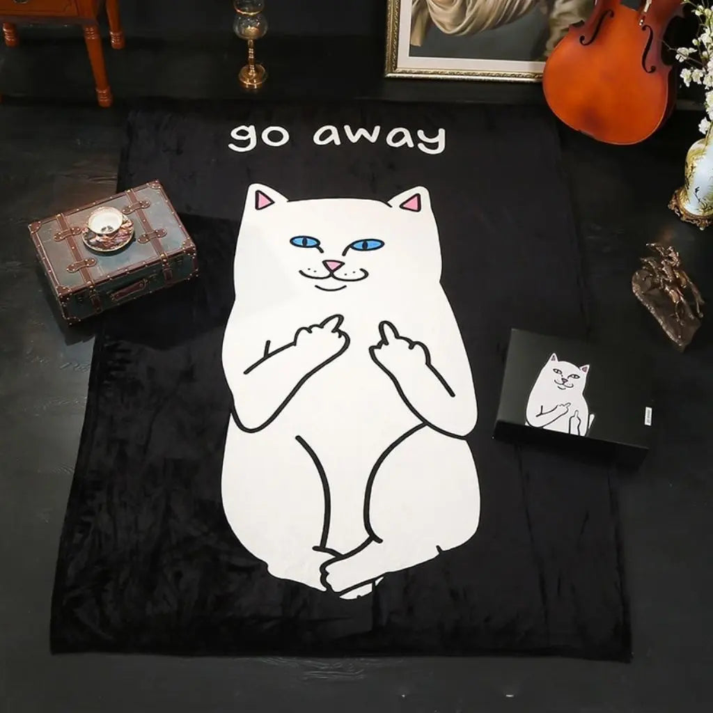 Graphic Cat Fleece Throw Blanket