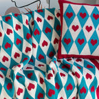 Clara Heart Geometric Knit Throw Blanket