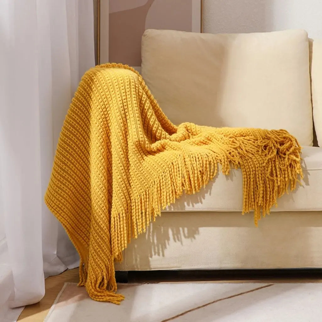 Fringe Weave Chenille Throw Blanket