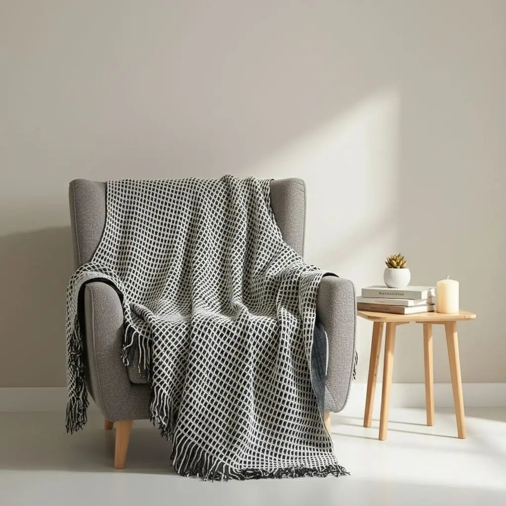 Julien Waffle Tassel Throw Blanket