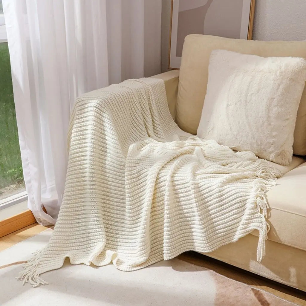 Fringe Weave Chenille Throw Blanket
