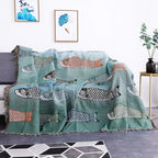 Koi Stream Woven Cotton Throw Blanket