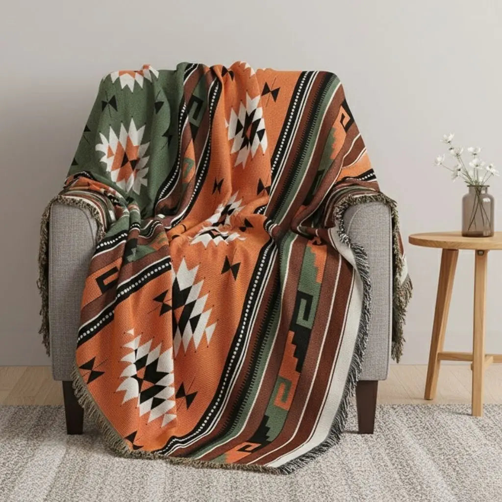 Zahara Boho Cotton Sofa Blanket