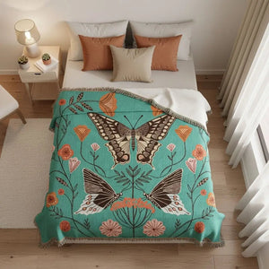 Adolphe Millot Woven Boho Throw Blanket