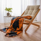 Moonlit Pumpkin and Cat Throw Blanket