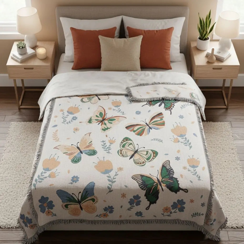Adolphe Millot Woven Boho Throw Blanket