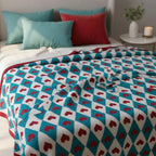 Clara Heart Geometric Knit Throw Blanket