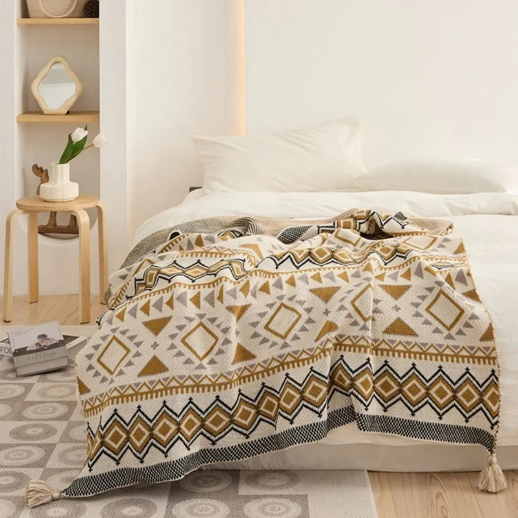 Elena Boho Tassel Throw Blanket