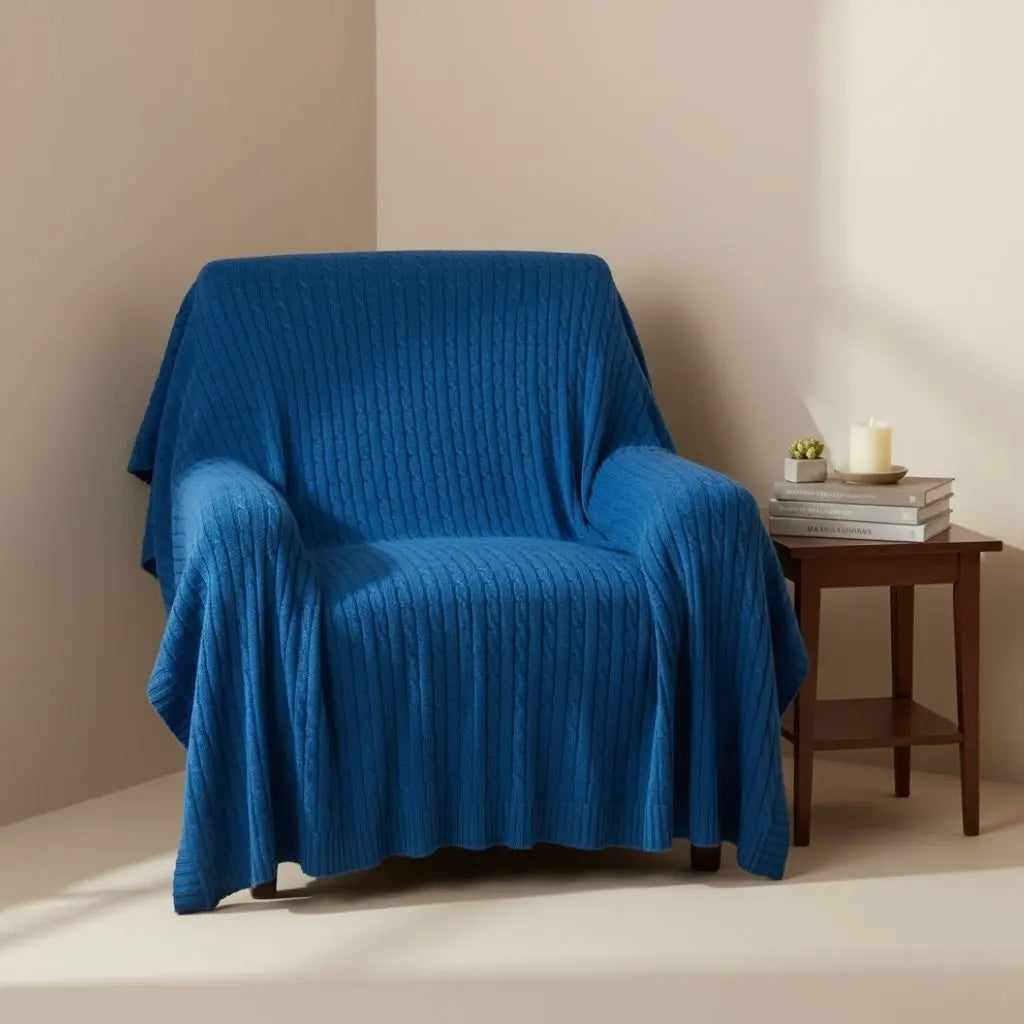 Ethan Solid Knitted Cotton Blanket