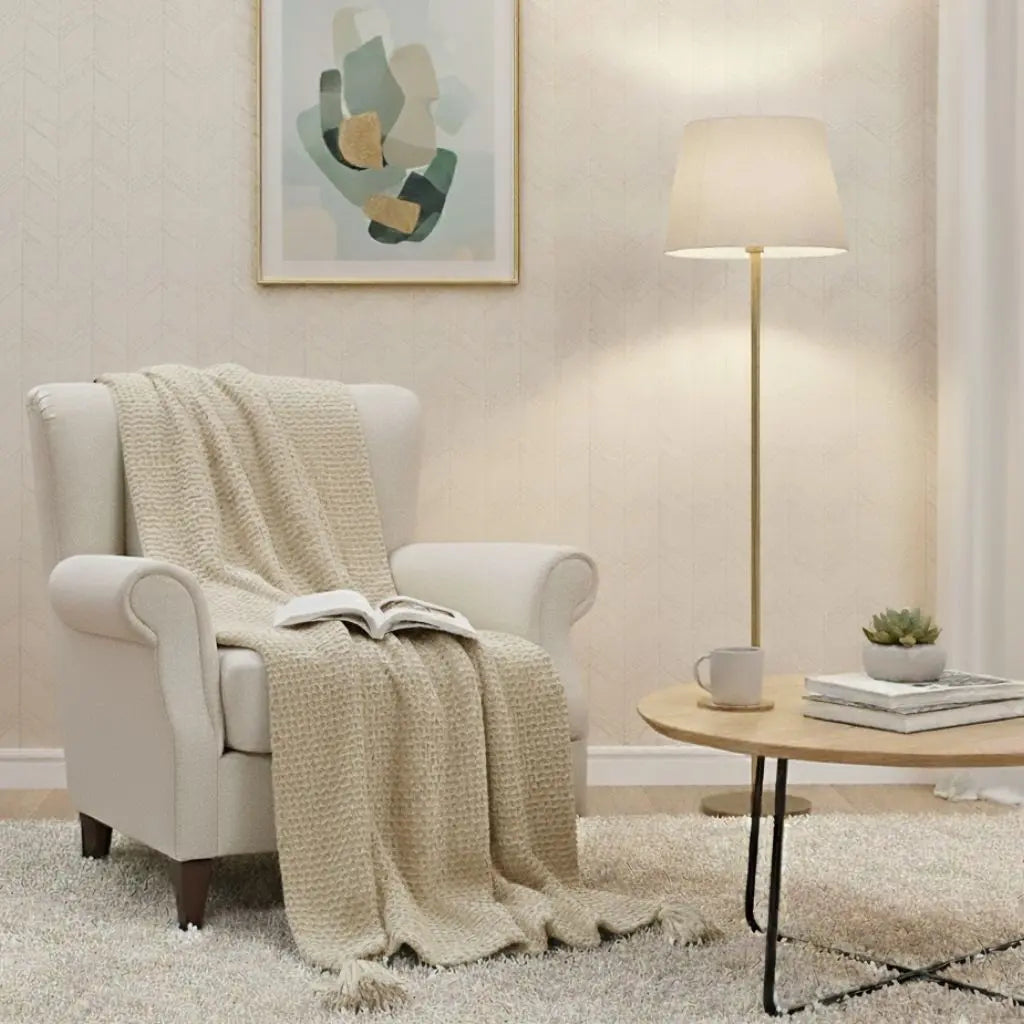 Nina Tassel Knit Imitation Cashmere Blanket
