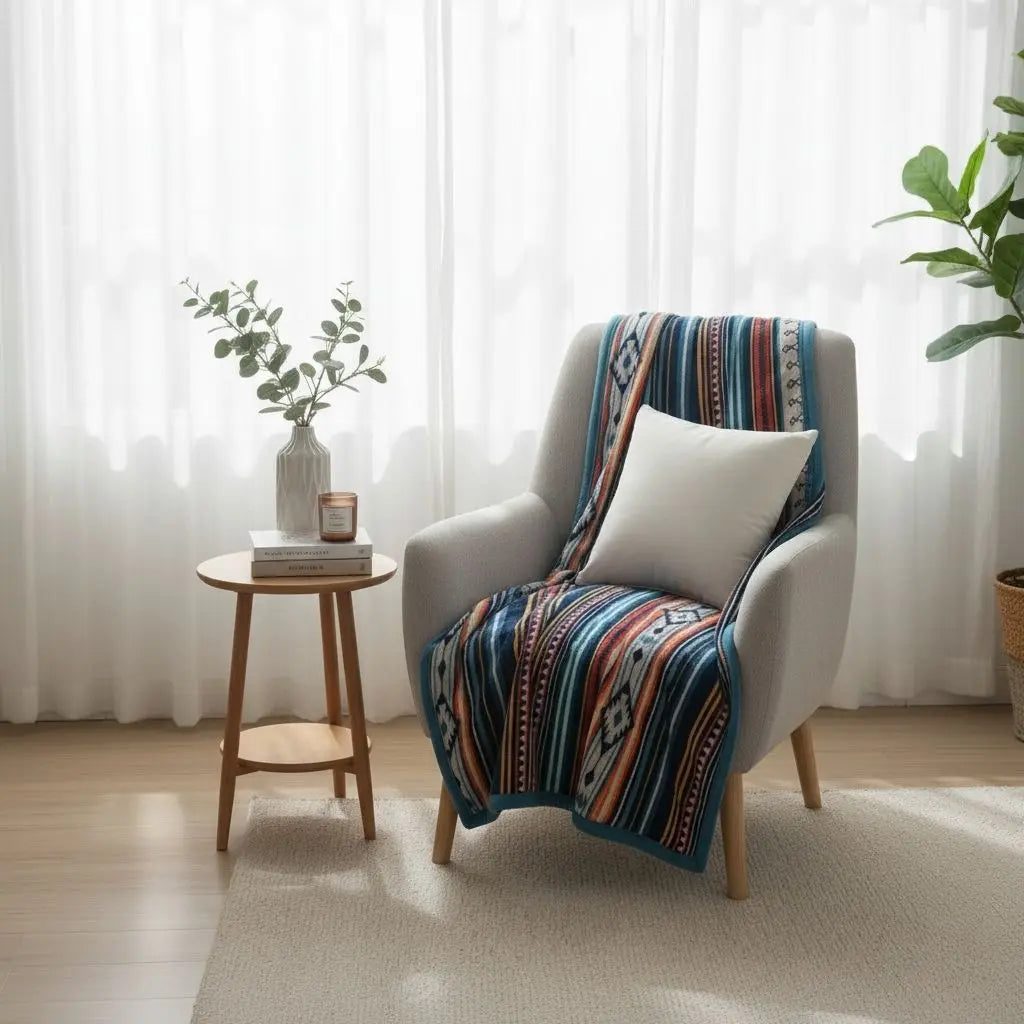 Diego Geometric Soft Fleece Throw Blanket