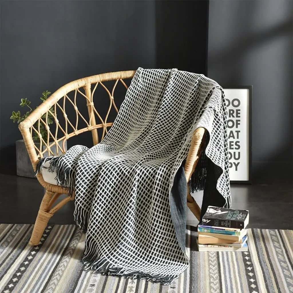 Julien Waffle Tassel Throw Blanket