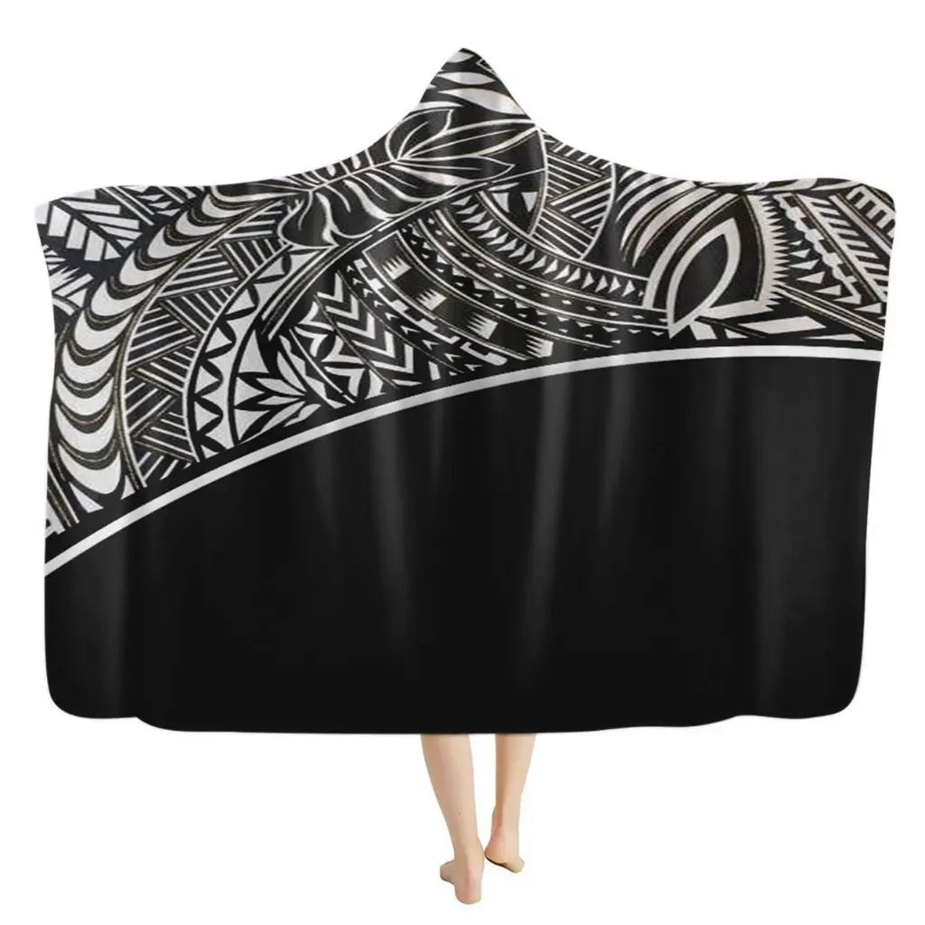 Ayla Bohemian Turtle Hooded Flannel Blanket