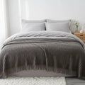 Lena Textured Fringe Throw Blanket