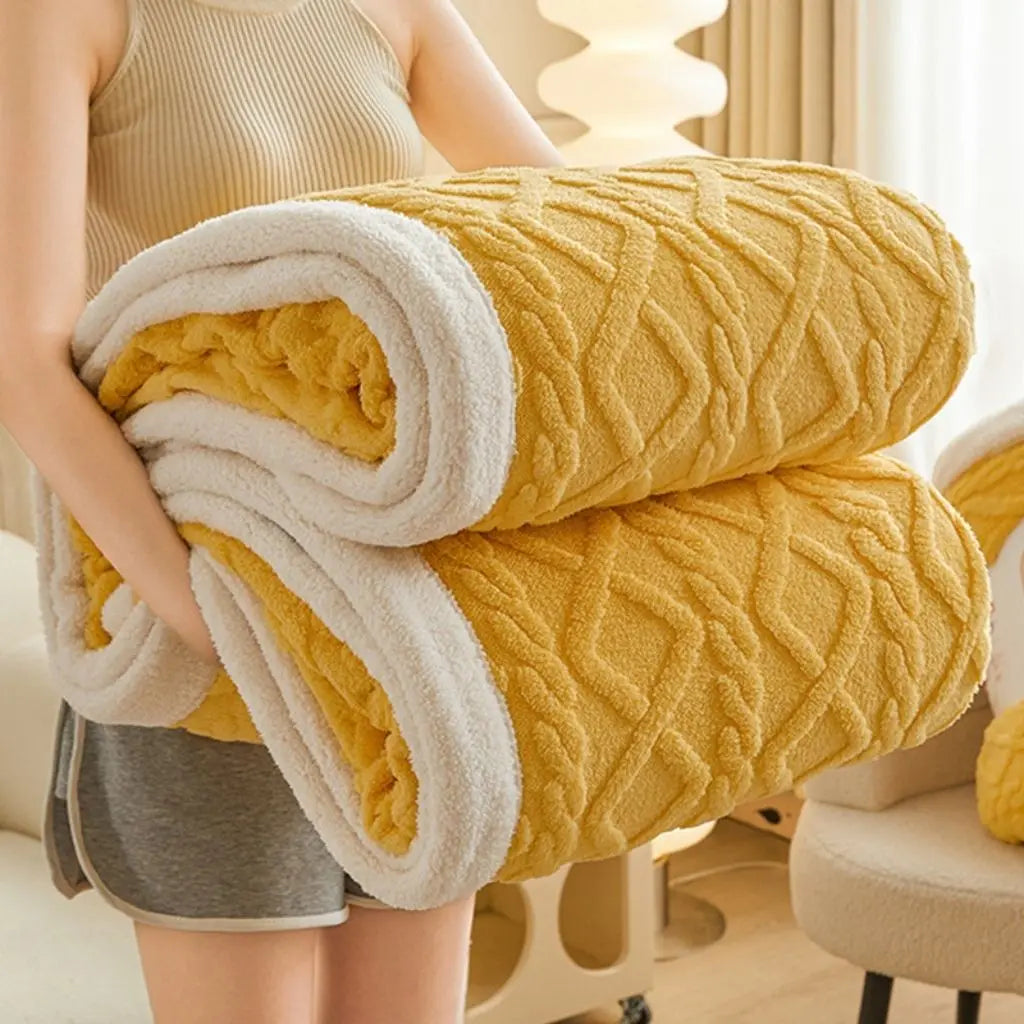 Thicken Plush Warm Layered Nap Blanket