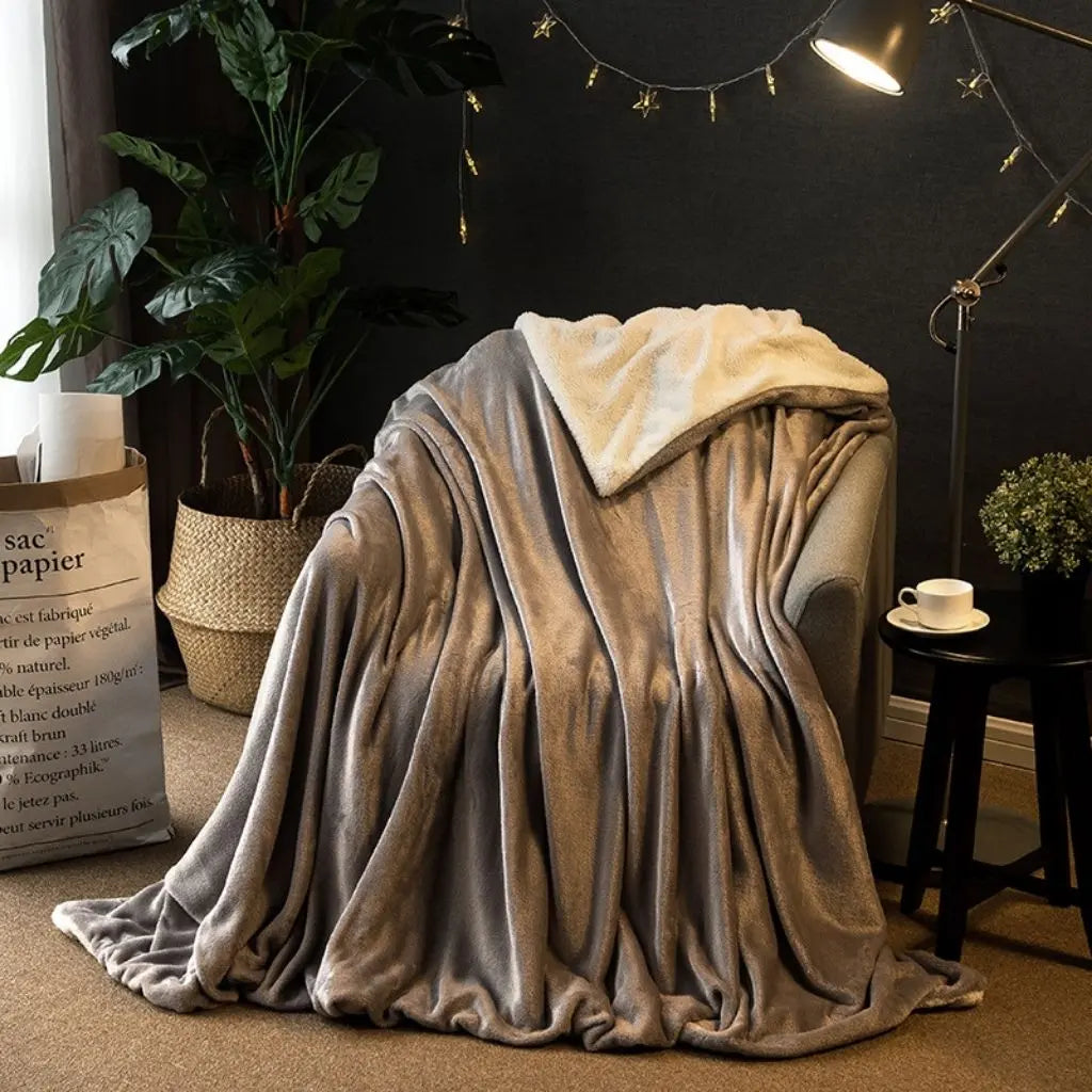 Lena Sherpa Dual Sided Soft Throw Blanket