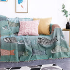 Koi Stream Woven Cotton Throw Blanket