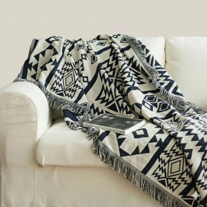 Ethan GeoWoven Soft Cotton Throw Blanket