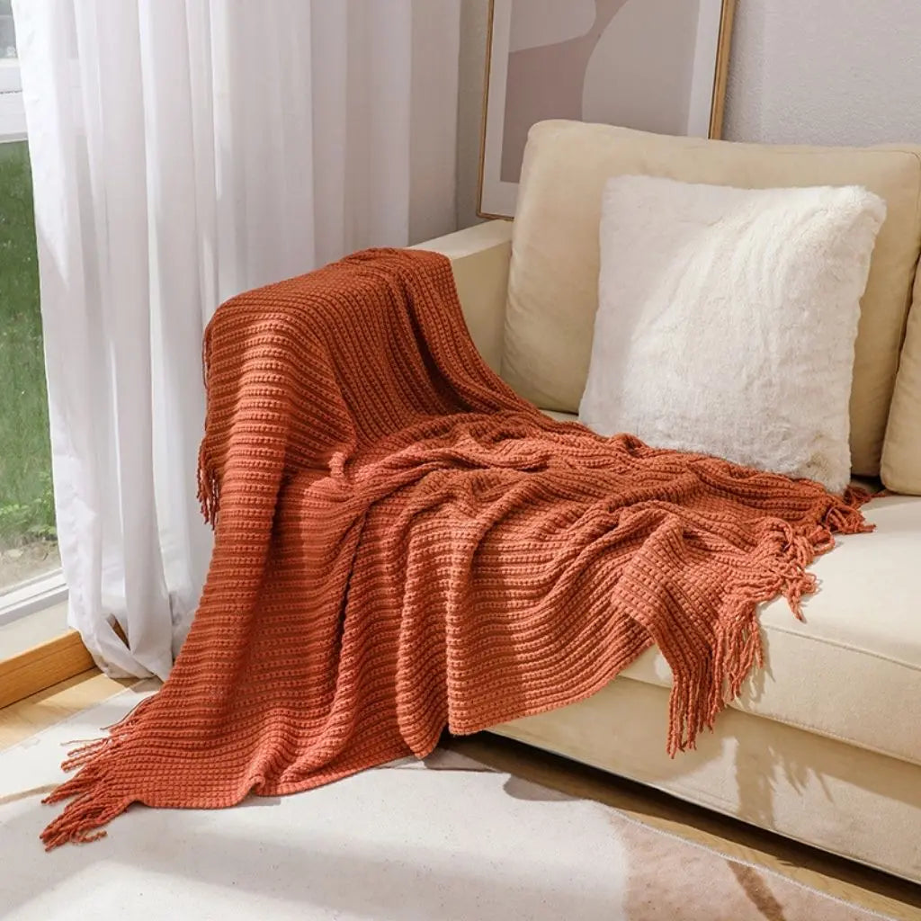 Fringe Weave Chenille Throw Blanket