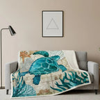 Luca Ocean Print Coral Fleece Blanket