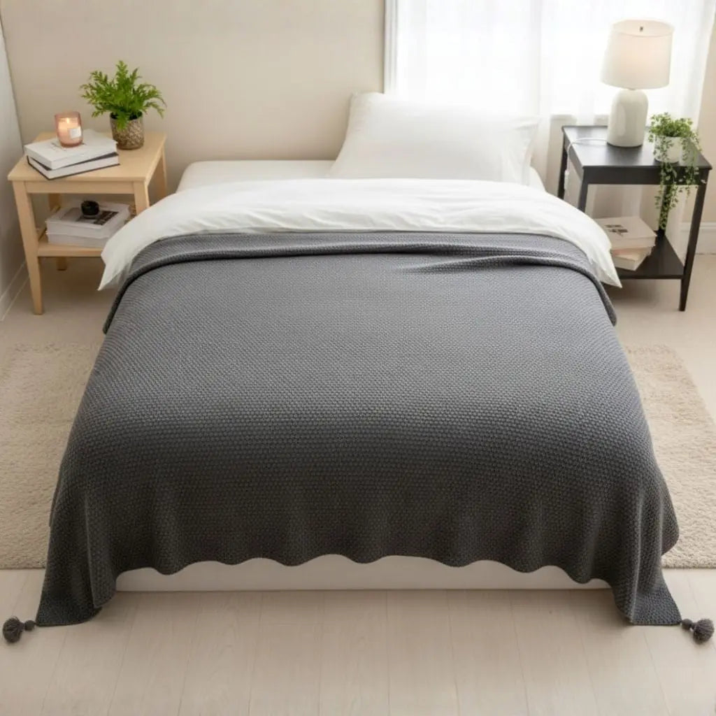 Clara Knit Tassel Lightweight Blanket