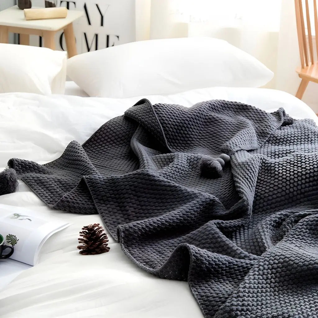 Clara Knit Tassel Lightweight Blanket