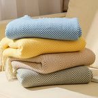 Herringbone Weave Soft Fringe Throw Blanket