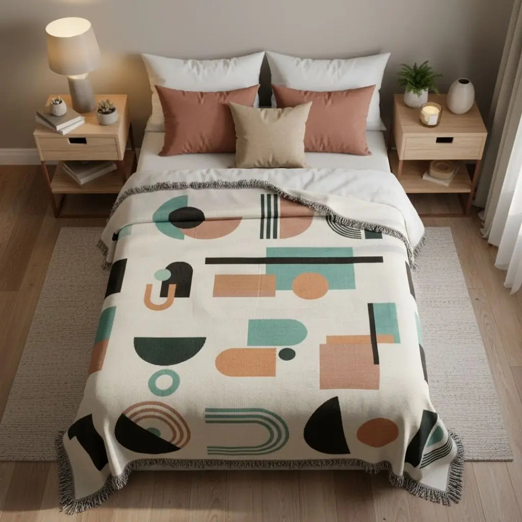 Adolphe Millot Woven Boho Throw Blanket