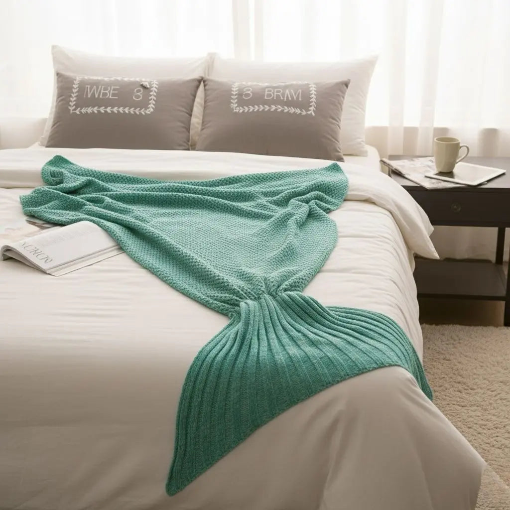 Isla Mermaid Tail Knit Blanket