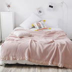 Mila Waffle Lace Soft Cotton Quilt Blanket
