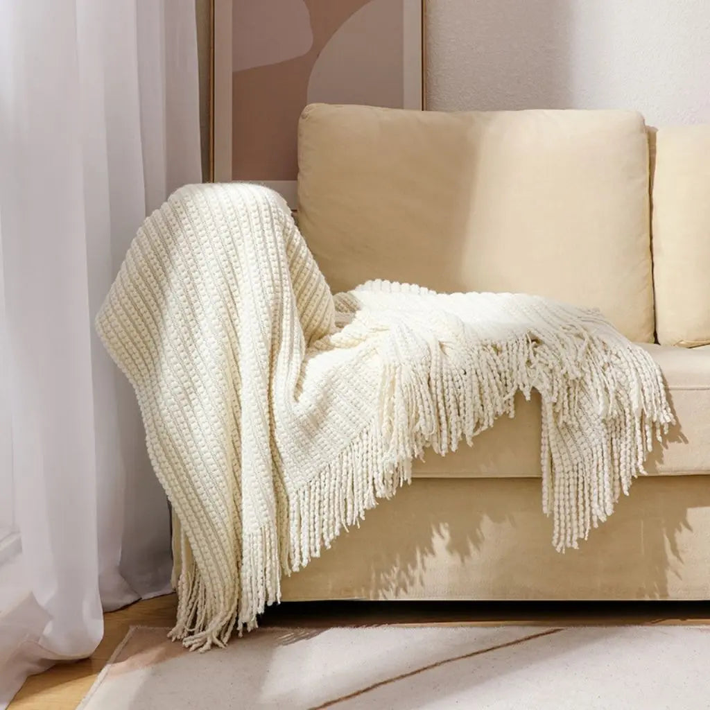 Fringe Weave Chenille Throw Blanket