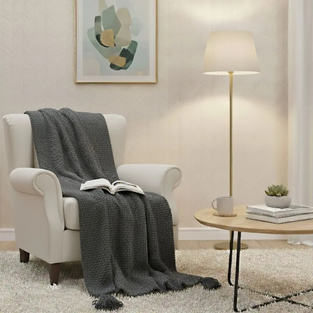 Nina Tassel Knit Imitation Cashmere Blanket