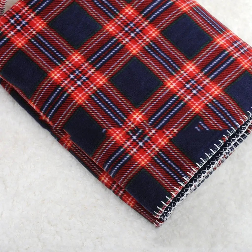 Nora Red Plaid Flannel Fleece Blanket