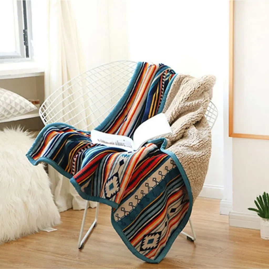 Diego Geometric Soft Fleece Throw Blanket