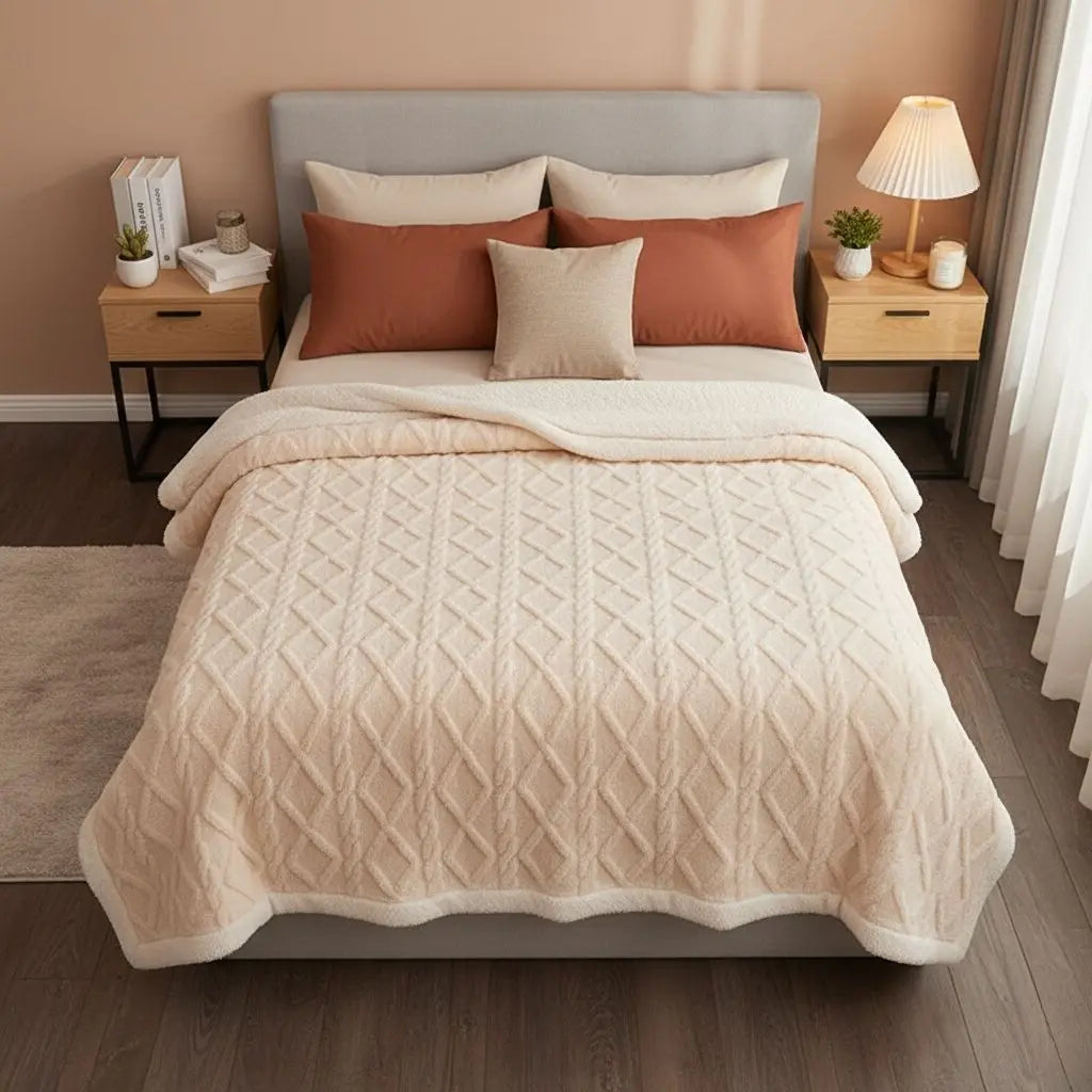 Thicken Plush Warm Layered Nap Blanket