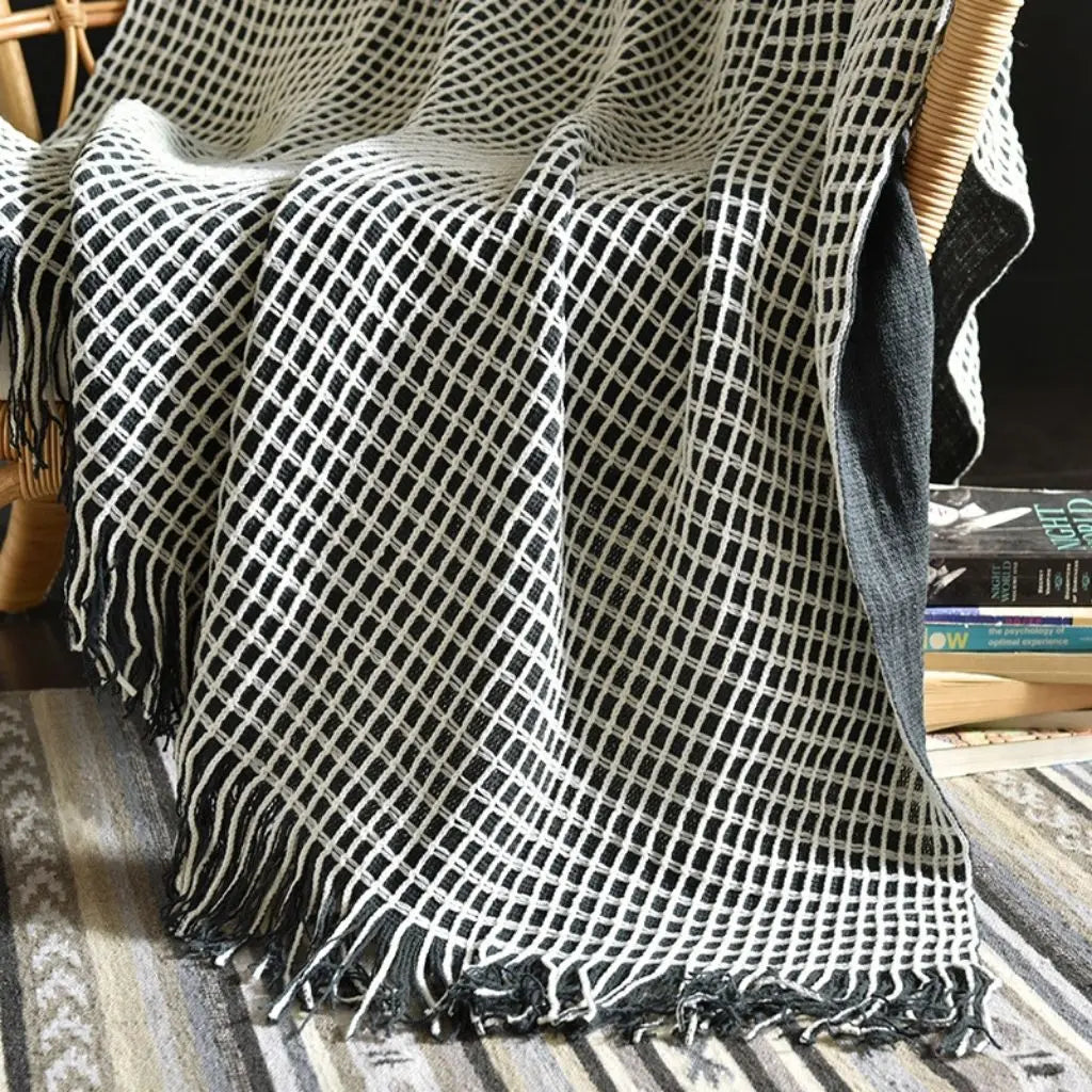 Julien Waffle Tassel Throw Blanket
