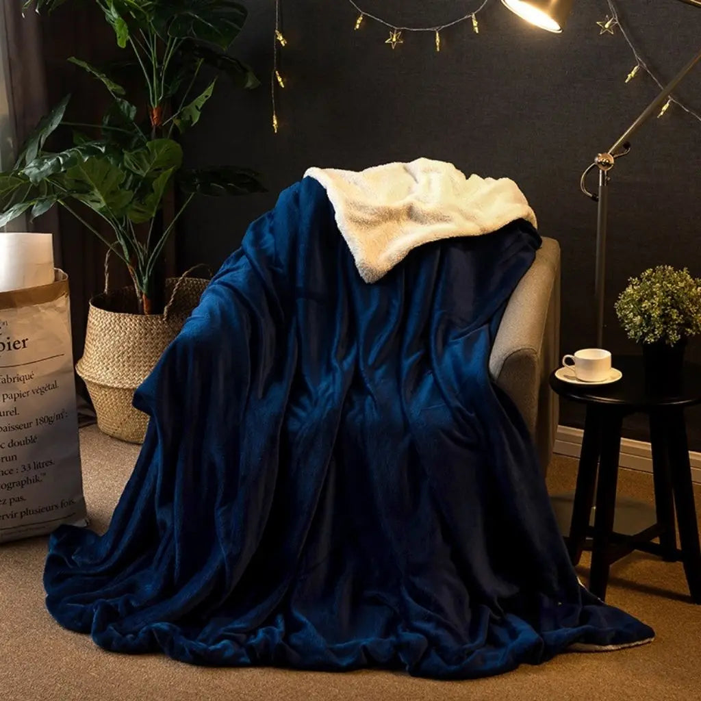 Lena Sherpa Dual Sided Soft Throw Blanket