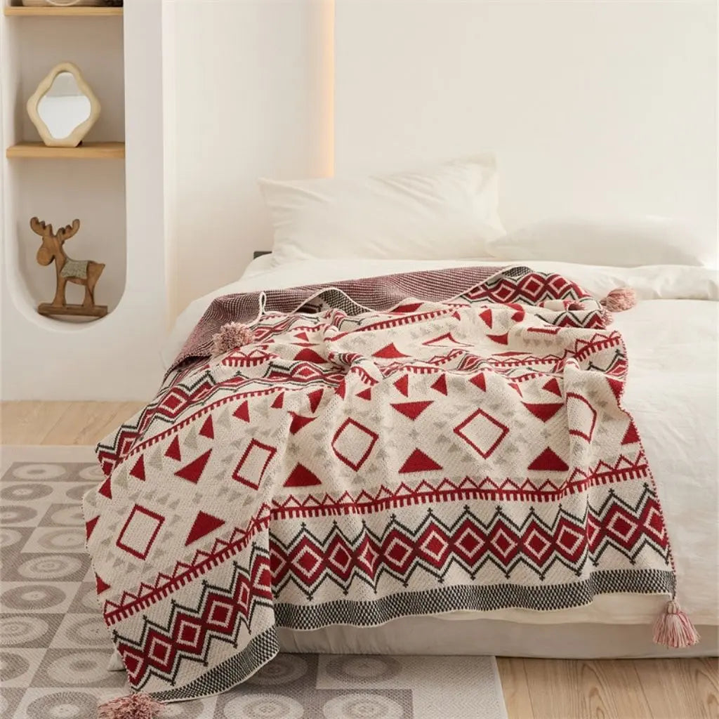 Elena Boho Tassel Throw Blanket
