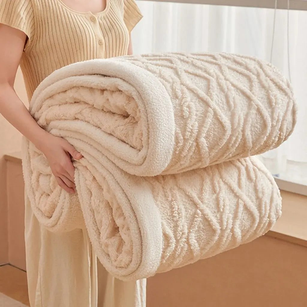 Thicken Plush Warm Layered Nap Blanket