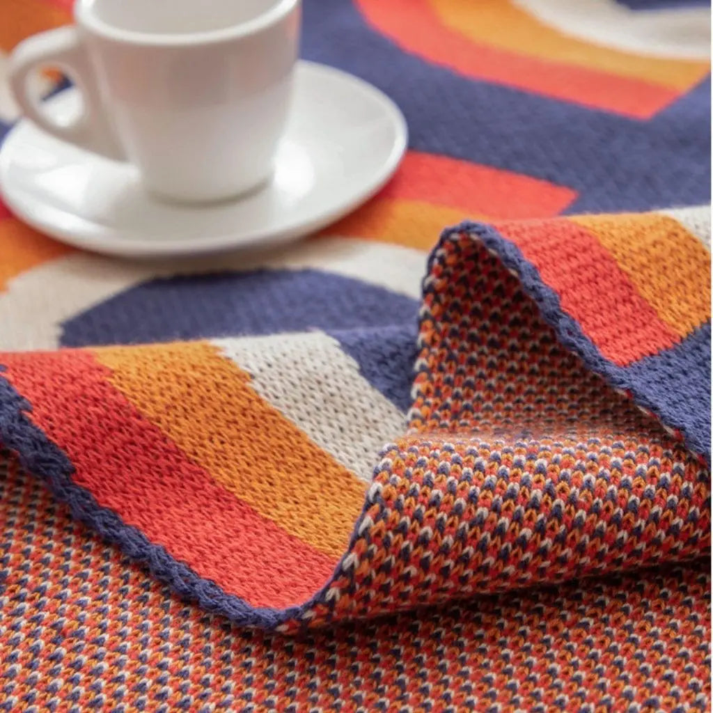 Opheel Rainbow Cotton Knit Blanket