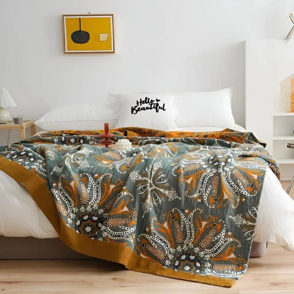 Arlo Cotton Double-Layer Soft Breathable Blanket