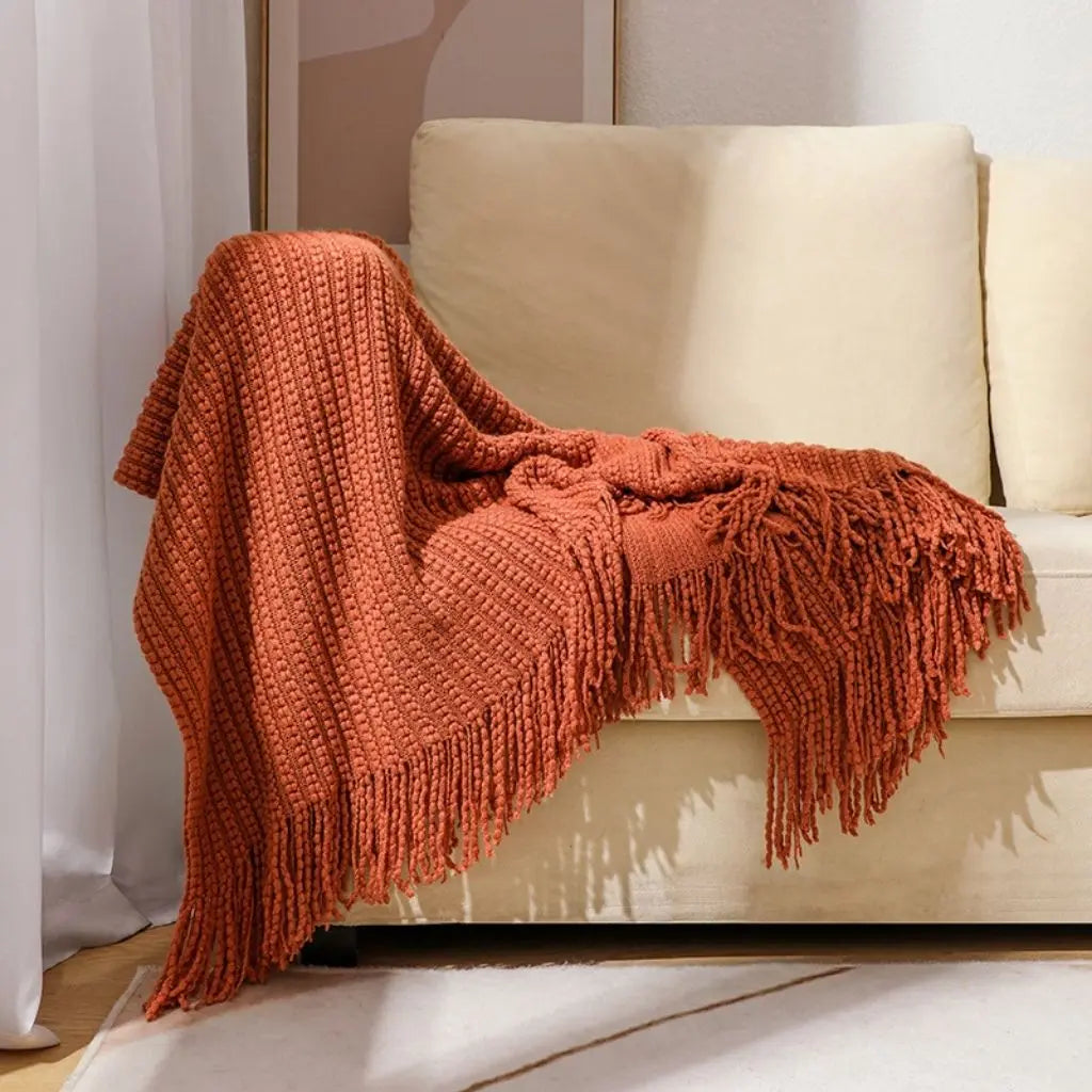 Fringe Weave Chenille Throw Blanket