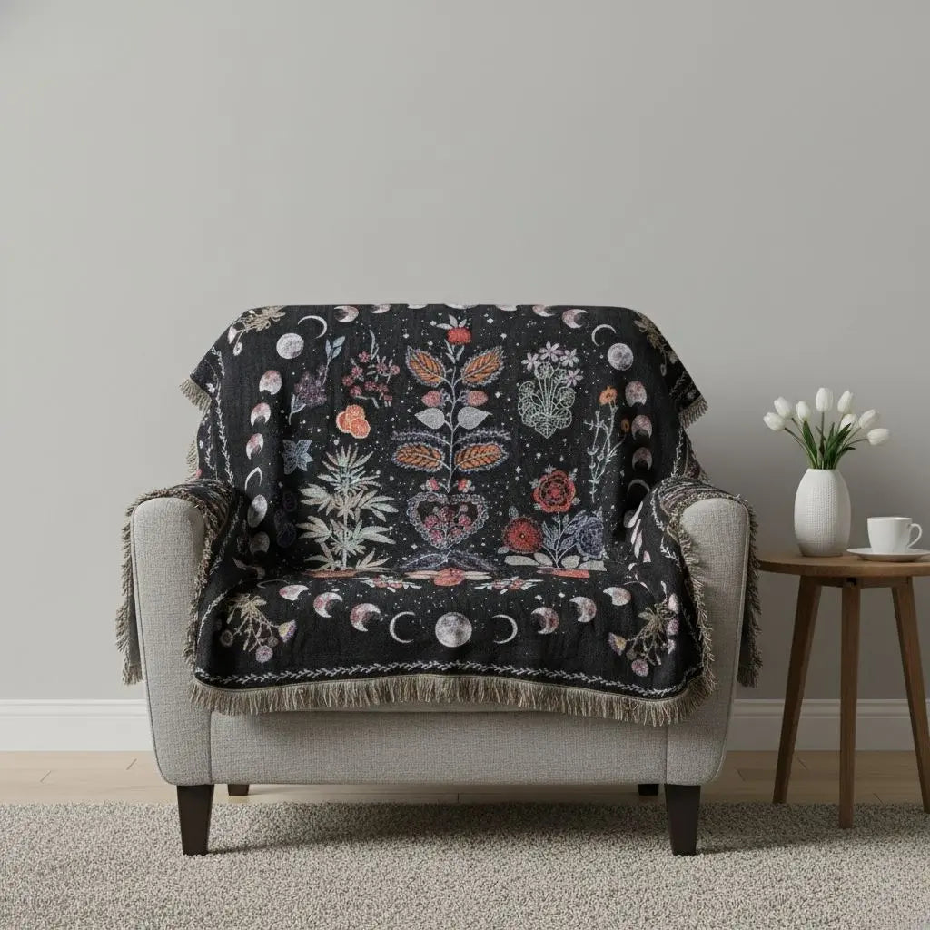 Selene Tarot Woven Throw Blanket