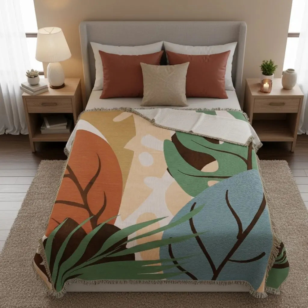 Adolphe Millot Woven Boho Throw Blanket