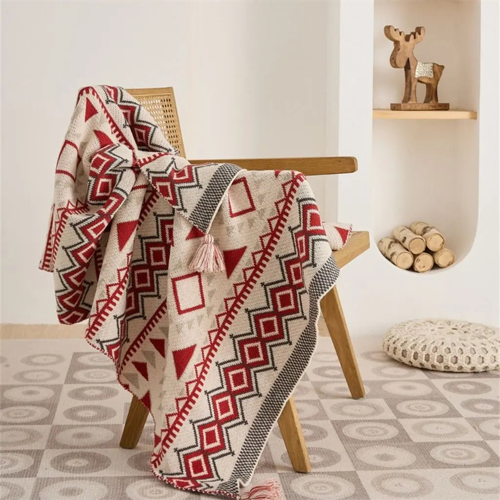 Elena Boho Tassel Throw Blanket
