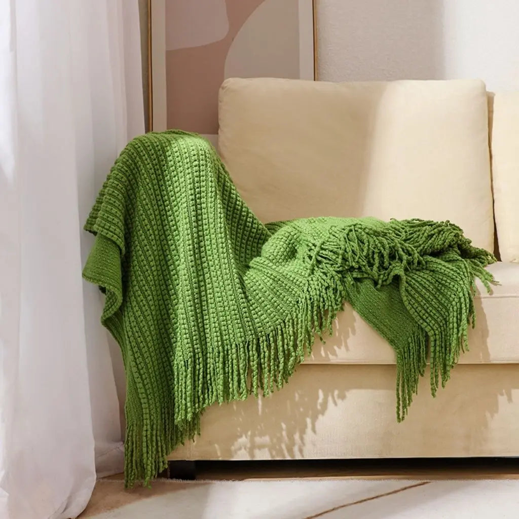 Fringe Weave Chenille Throw Blanket