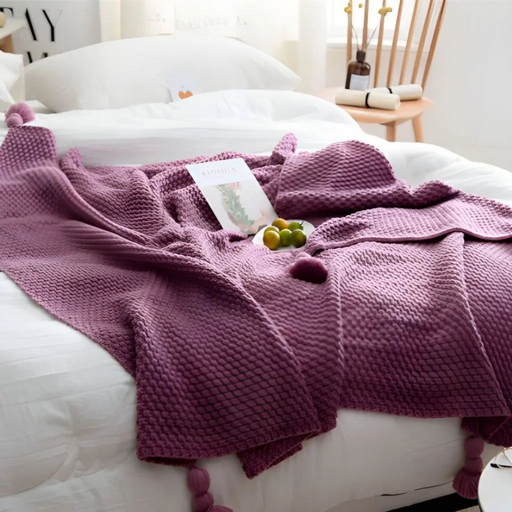 Clara Knit Tassel Lightweight Blanket